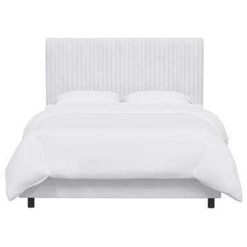 Queen Bed, Velvet White