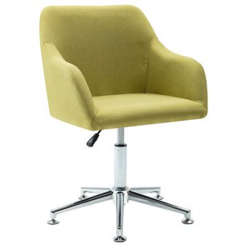 vidaXL Dining Chair 360 Degrees Swivel Accent Chair with Arms Green Fabric