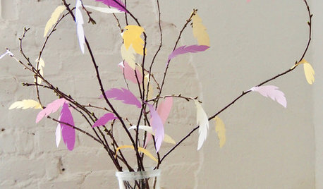 DIY: Frische Frühlingszweige mit Papierfedern basteln