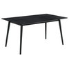 Benzara BM270437 Dining Table With Rectangular Top and Splayed Legs, Black