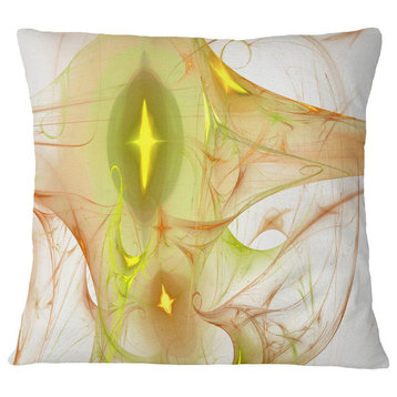 Yellow Bright Candle Abstract Throw Pillow, 18"x18"