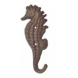 Import Wholesales - Decorative Wall Hook, Seahorse, Rust Brown, 5.25" Tall - Wall Accents