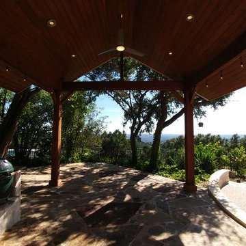 Austin Rustic Traditional Outdoor Patio and Kitchen Addition