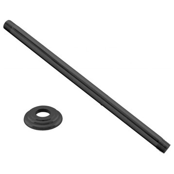1/2" Ips X 19" Ceiling Mounted Shower Arm With Flange In Powder Coated Black
