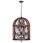 Maxim Lighting - Maxim Lighting 32516APBY Miranda - Twelve Light Pendant - Miranda Twelve Light Pendant Antique Pecan/Bay Clear CrystalCages constructed of wood, finished in Antique Pecan, blend beautifully with the metal bars painted in our rich Bay finish. Elegant chandeliers, draped in crystal, grace the interior of the cage to create a unique transitional style to fit a wide variety of interiors. Shade Included: TRUEAntique Pecan/Bay Finish with Clear CrystalCages constructed of wood, finished in Antique Pecan, blend beautifully with the metal bars painted in our rich Bay finish. Elegant chandeliers, draped in crystal, grace the interior of the cage to create a unique transitional style to fit a wide variety of interiors.    Shade Included: TRUE. *Number of Bulbs: 12 *Wattage: 60W * BulbType: Candelabra Base *Bulb Included: No *UL Approved: Yes