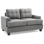 Glory Furniture - Soledad Love Seat, Grey Suede - Tufted Seat, Pocket Coil Springs and Compact Design Make this A Perfect Seating System for any Room. Perfect For Small Apartments, Dorms and RVs. Available in a choice of colors and fabrics. Choose From Sofas, Loveseats, Chairs, Ottomans and Even a Sectional! easy Assembly and Delivery