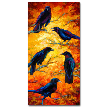 Marion Rose 'Crows 9' Canvas Art, 32 x 16