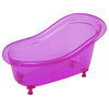 Claw Foot Bathtub Shape Basket Counter Top Storage Clear Acrylic, Purple