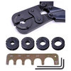 5In1 Pex Crimper Kit 3/8" 1/2" 5/8" 3/4" 1" Crimping Plumbing Copper Ring Tool