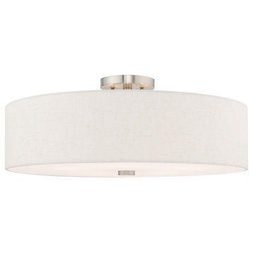 Livex Lighting 5 Light Steel Ceiling Mount With Brushed Nickel Finish 52141-91