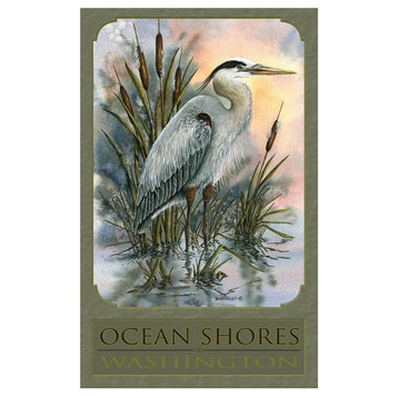 Dave Bartholet Ocean Shores Washington Heron Art Print, 12"x18"