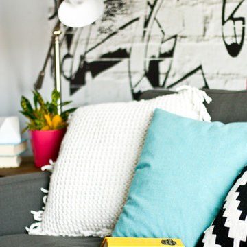 Colorful Modern Graffiti Playroom Tween Lounge