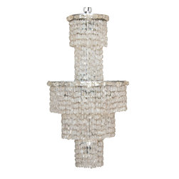 Waterfall Chandelier with Raw Rock Crystal Chains - Chandeliers