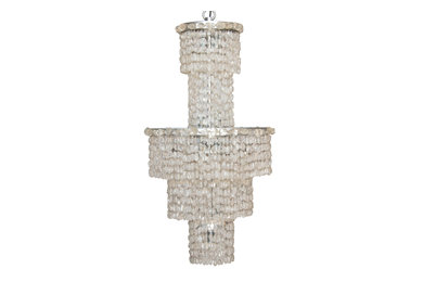 Waterfall Chandelier with Raw Rock Crystal Chains