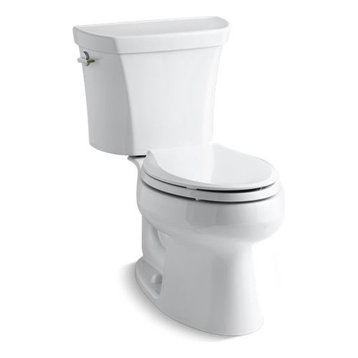 Kohler Wellworth 2-Piece Elongated Dual-Flush Toilet w/ Left-Hand Lever, White