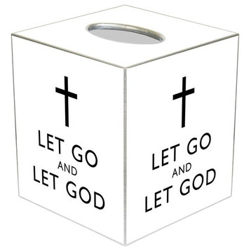 TB2767-Let Go and Let God White Tissue Box Cover