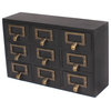Desktop Organizer Wood Apothecary Drawer Set, Black