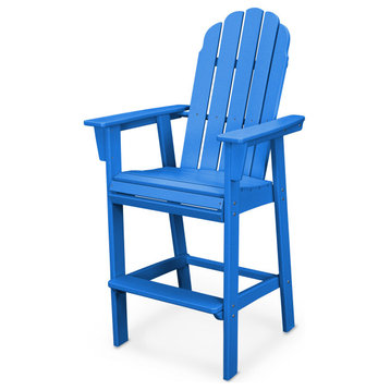 POLYWOOD Vineyard Adirondack Bar Chair, Pacific Blue