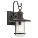 Kichler - Kichler Riverwood Outdoor Wall 1-Light, 11"x19.5", Weathered Zinc, Clear Seeded - Quantity Included: 1