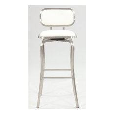 Chintaly Imports - Modern Swivel Bar Stool, White - Bar Stools and Counter Stools