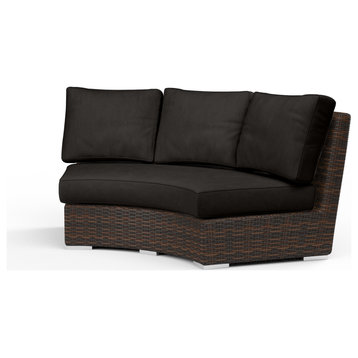 Montecito Curved Loveseat, Spectrum Carbon With Self Welt