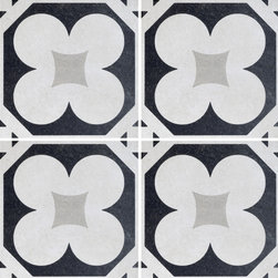 Cementine Black and White Porcelain Tiles - Kitchen Countertops
