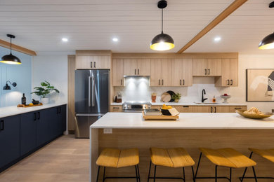 Example of a minimalist kitchen design in Vancouver