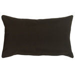 Pillow Decor Ltd. - Pillow Decor - Sunbrella Solid Color Outdoor Pillow, Black, 12" X 20" - These pillows are made with renowned Sunbrella outdoor fabric. Adds a lush touch to your outdoor decor. Mix and match with other pillows in this series, fantastic stripes & solids in fresh, happy colors! *Pillow dimensions always refer to the pillow cover's width and length while lying flat unstuffed and are rounded up to the nearest whole inch.