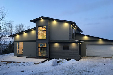 Inspiration for a transitional exterior home remodel in Other