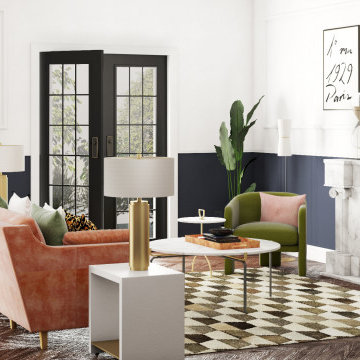 Modern Eclectic Living Room E-Design