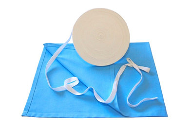 White cotton ribbon tape (100% cotton 12 mm x 50 meters)