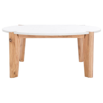Safavieh Couture Garcia Marble Top Coffee Table Natural/White