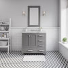 36" Wide Cashmere Gray Single Sink Bathroom Vanity, Mirror and Faucet Included