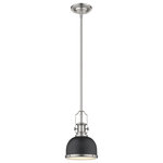 Z-Lite - Melange 1 Light Mini Pendant in Matte Black / Brushed Nickel - The perfect centerpiece this hanging ceiling light looks great in a modern space. Bright brushed nickel and matte black combine over elongated lines and sleek edges.&nbsp