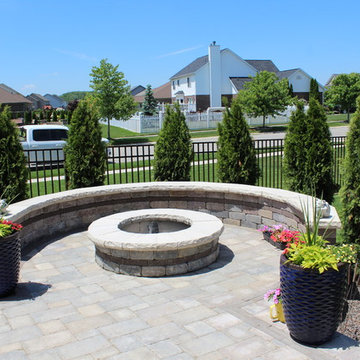 Round Fire Pit + Seating Area