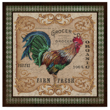 Jean Plout 'Old World Rooster 4' Canvas Art