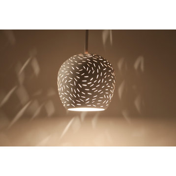 Claylight Mini Pendant Light: Modern Ceramic ceiling light, Line Pattern, Led Bu