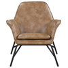 Accent Chair in Brown and Chrome