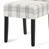 Percival Upholstered Dining Chairs, Set of 2, Gray Plaid and Espresso, 100% Polyester