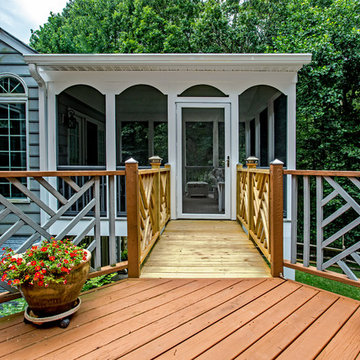 Screened porch with arches