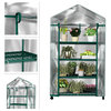 Mini Greenhouse 4-Tier Portable Green House With Locking Wheels and PVC Cover