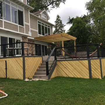 Timber Tech Deck with Pergola and Cable Rails in McHenry, IL