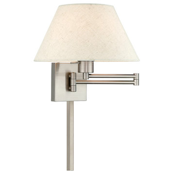 Livex Lighting Brushed Nickel 1-Light Swing Arm Wall Lamp
