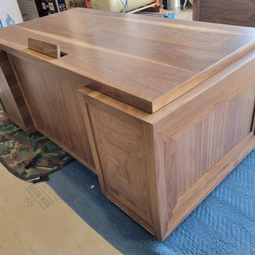 2628 WALNUT DESK AND CREDENZA
