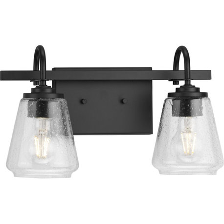 Martenne Collection 2-Light Modern Farmhouse Vanity Light, Matte Black