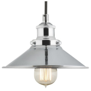 Andante Industrial Factory Pendant, Polished Chrome