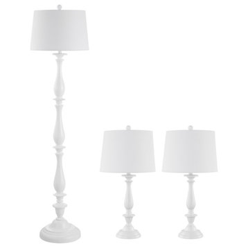 Safavieh Bessie Candlestick Floor And Table Lamp Set of 3 White