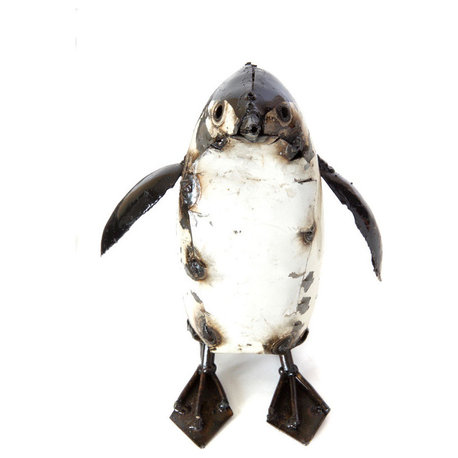 Recycled Metal Penguin Sculptures, Small