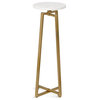 Zia Metal Drink Table, Marble/Gold 9x9x23