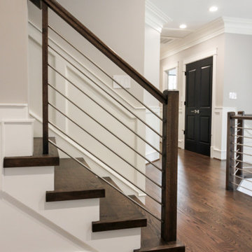 Project #72 | Modern Staircase with Horizontal Steel Rod Railing